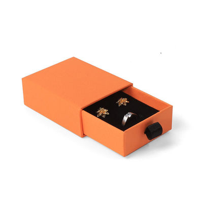आयताकार आभूषण बॉक्स इको फ्रेंडली वर्ग कागज नारंगी दराज आभूषण बॉक्स