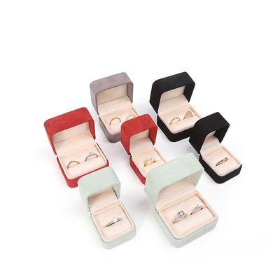 वर्ग लाल मखमल आभूषण अंगूठी बॉक्स अनुकूलन आभूषण बॉक्स पैकेजिंग