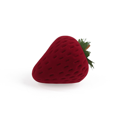 personalized hign quality strawberry red velvet  jewelry box for ring