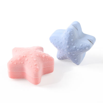 लोगो के साथ OEM व्यक्तिगत फ्लिप सी स्टार मखमल रिंग बॉक्स आभूषण पैकेजिंग